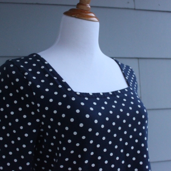 J. Crew Black &White Polka dot top square neckline - Picture 3 of 10